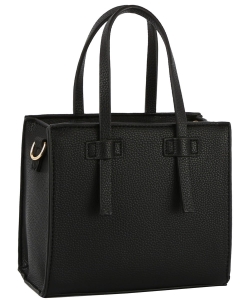 Fashion Boxy Satchel Crossbody Bag JY-0435-M  BLACK